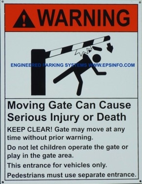Gate Arm Warning Sign